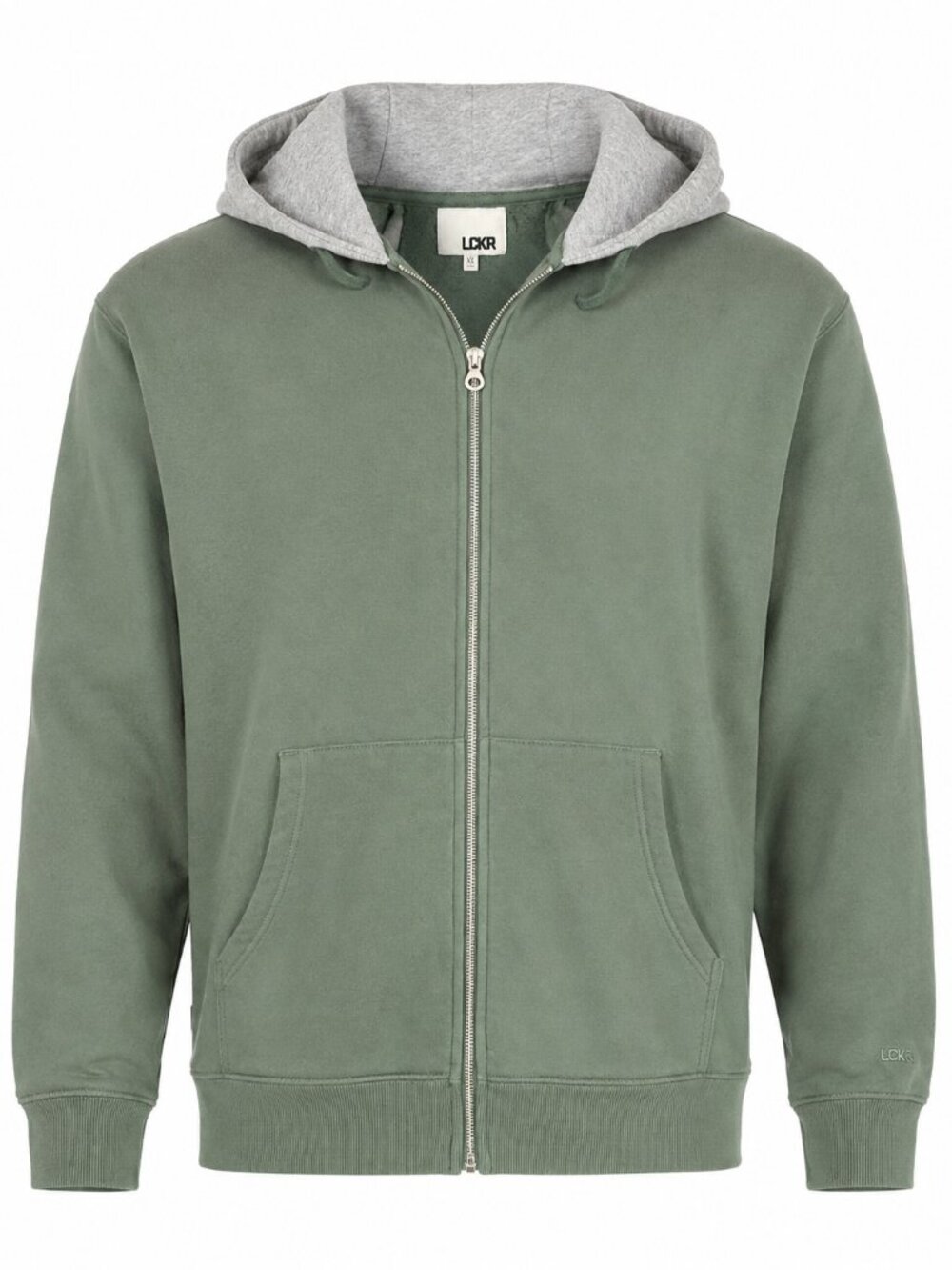 LCKR Men’s XL Sage Green Full Zip Hoodie Gray Hood 22